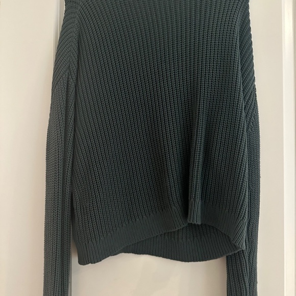 Jenni Kayne Cropped Cotton Cabin Sweater in Ink XS - Picture 3 of 4